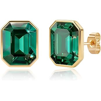 Austrian Crystal Octagon Stud Earrings for Women Fashion 925 Sterling Silver Post Hypoallergenic ... | Amazon (US)