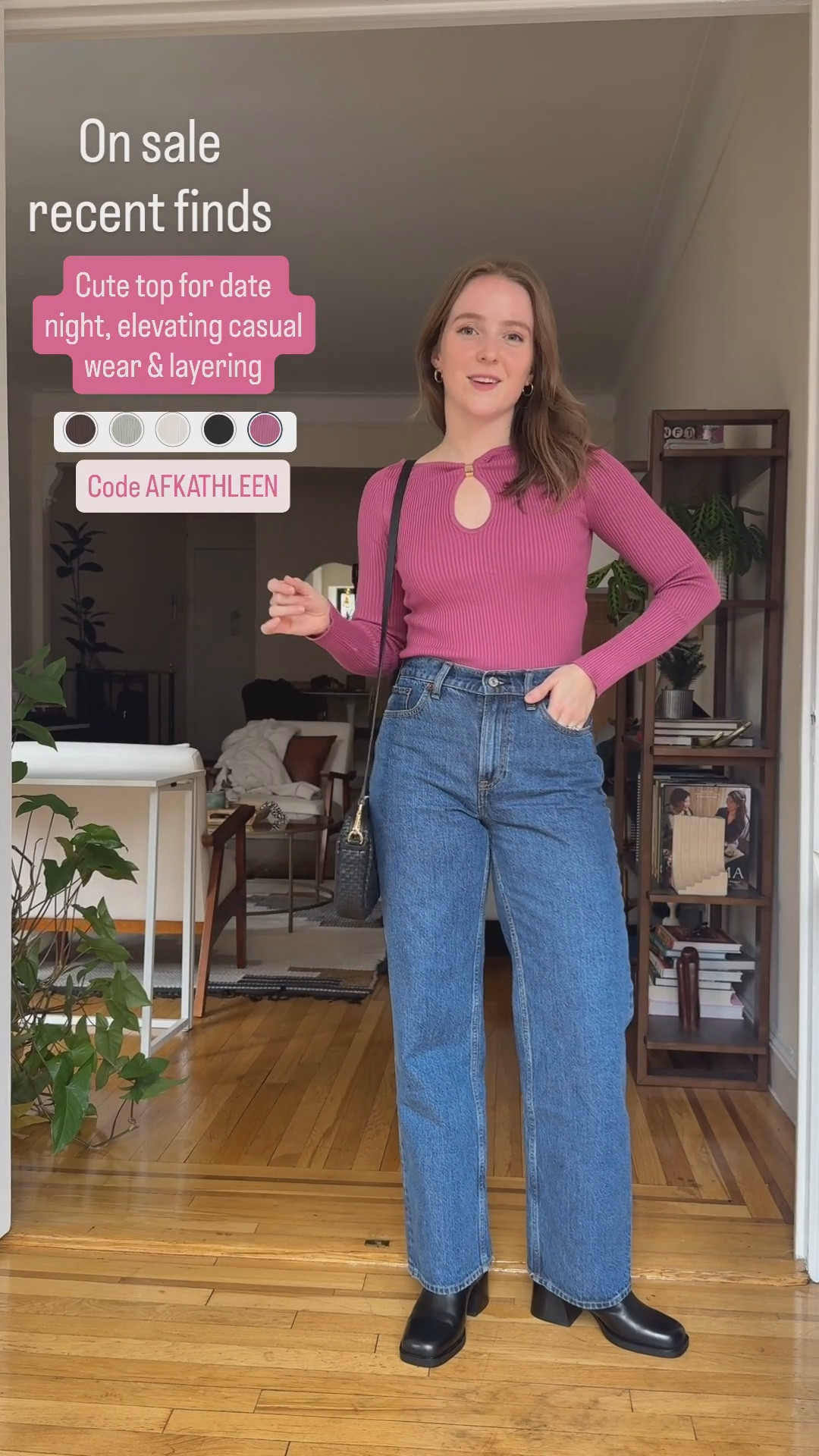 Abercrombie stackable sale outfit. Use code AFKATHLEEN This ribbed top is very stretchy & great to wear for date night or layered. Wearing xs. Jeans size 25 short I’m 5ft 2 117 lbs

#LTKPetite #LTKSaleAlert