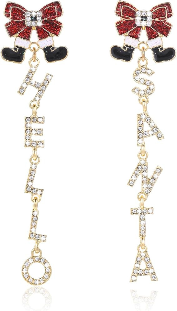 Christmas Dangle Earrings for Women | Cute Red Cup Gingerbread Man Candy Cane Santa Xmas Tree Xma... | Amazon (US)