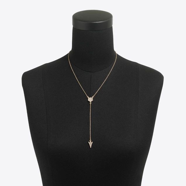 Pavé arrowhead Y necklace | J.Crew Factory