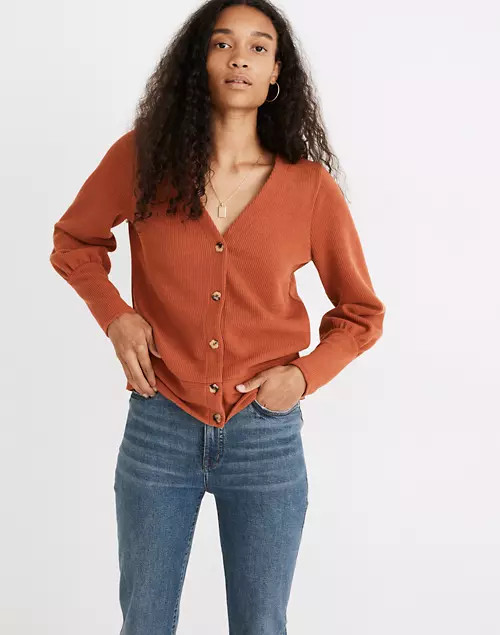 Ottoman Rib Cardigan Top | Madewell