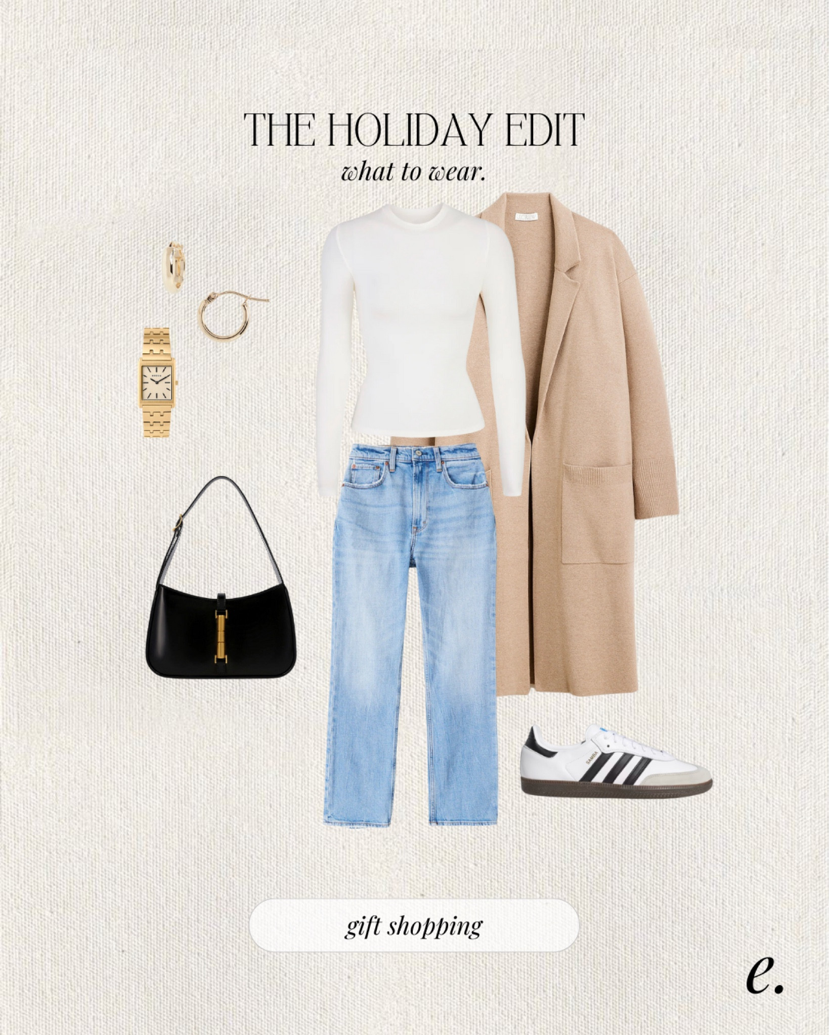 What to wear holiday edition.
This is actually one of my go to outfits this season because it’s made of quality basics. When you have basic staples, it’s easy to shop your own closet! Linked my go to long sleeve from Skims, Levi’s wedgie straight jeans, and coatigan that still looks new after 4 years! (Bag is Charles & Kieth) 



#LTKfindsunder100 #LTKSeasonal #LTKHoliday