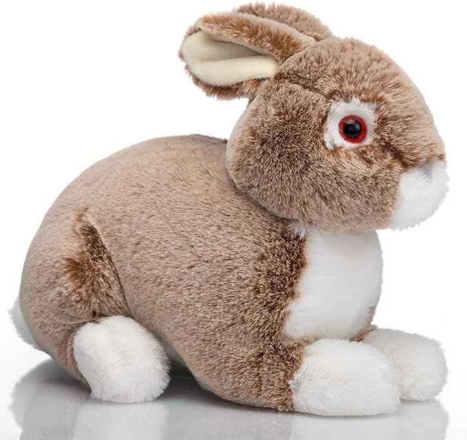 HollyHOME Plush Rabbit Stuffed Animal Easter Bunny Super Soft Realistic Rabbit 10 Inches Dark Bro... | Amazon (US)