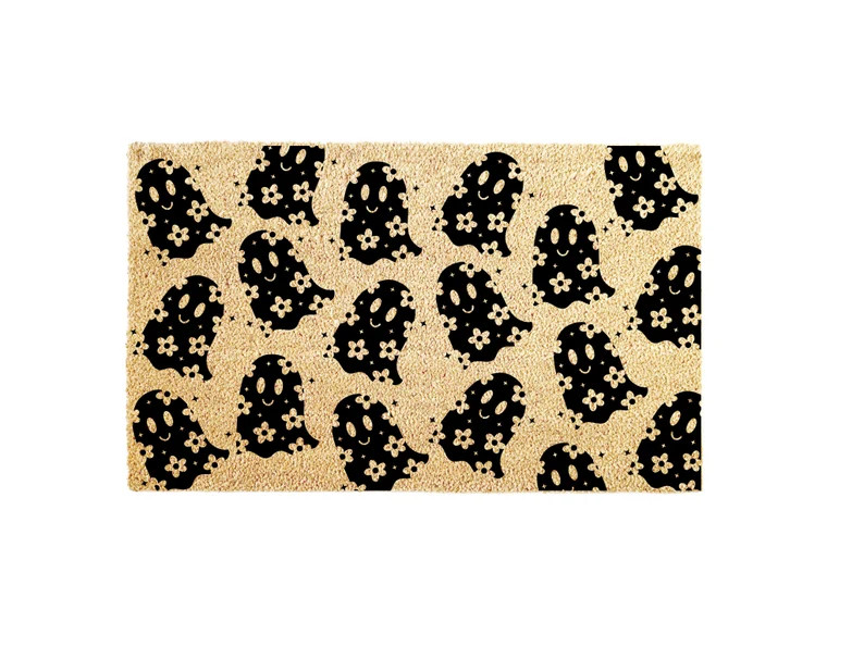 Floral Ghost Doormat, Halloween Doormat, Fall Doormat, Ghost Door Mat, Housewarming Gift, Hallowe... | Etsy (US)