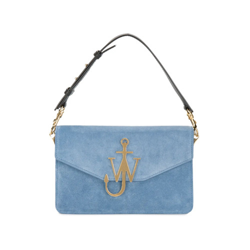 JW Anderson Suede Bluebird Logo Shoulder Bag | Farfetch EU