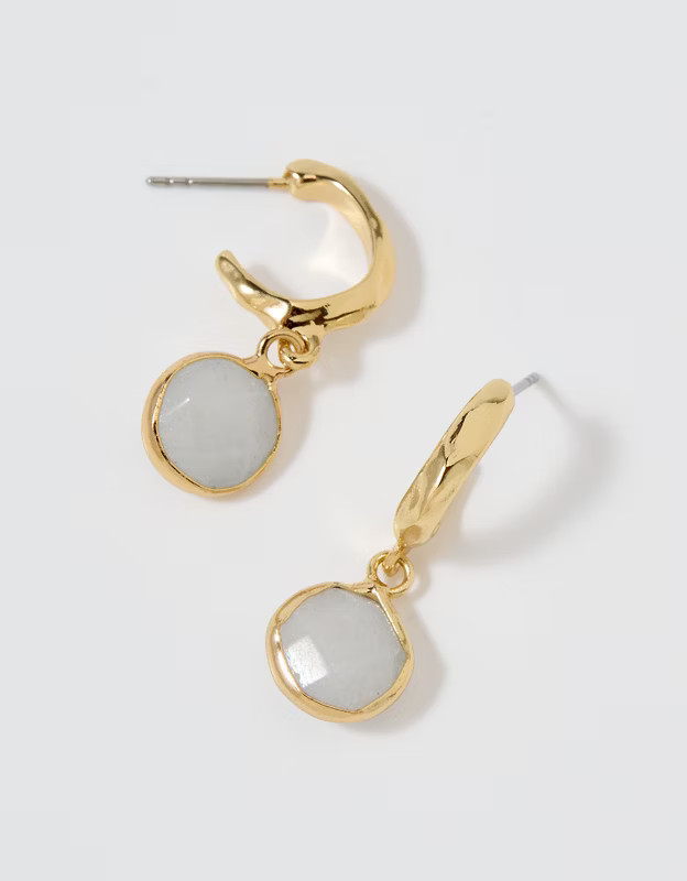 Aerie Colored Stone Hoop Earrings | Aerie