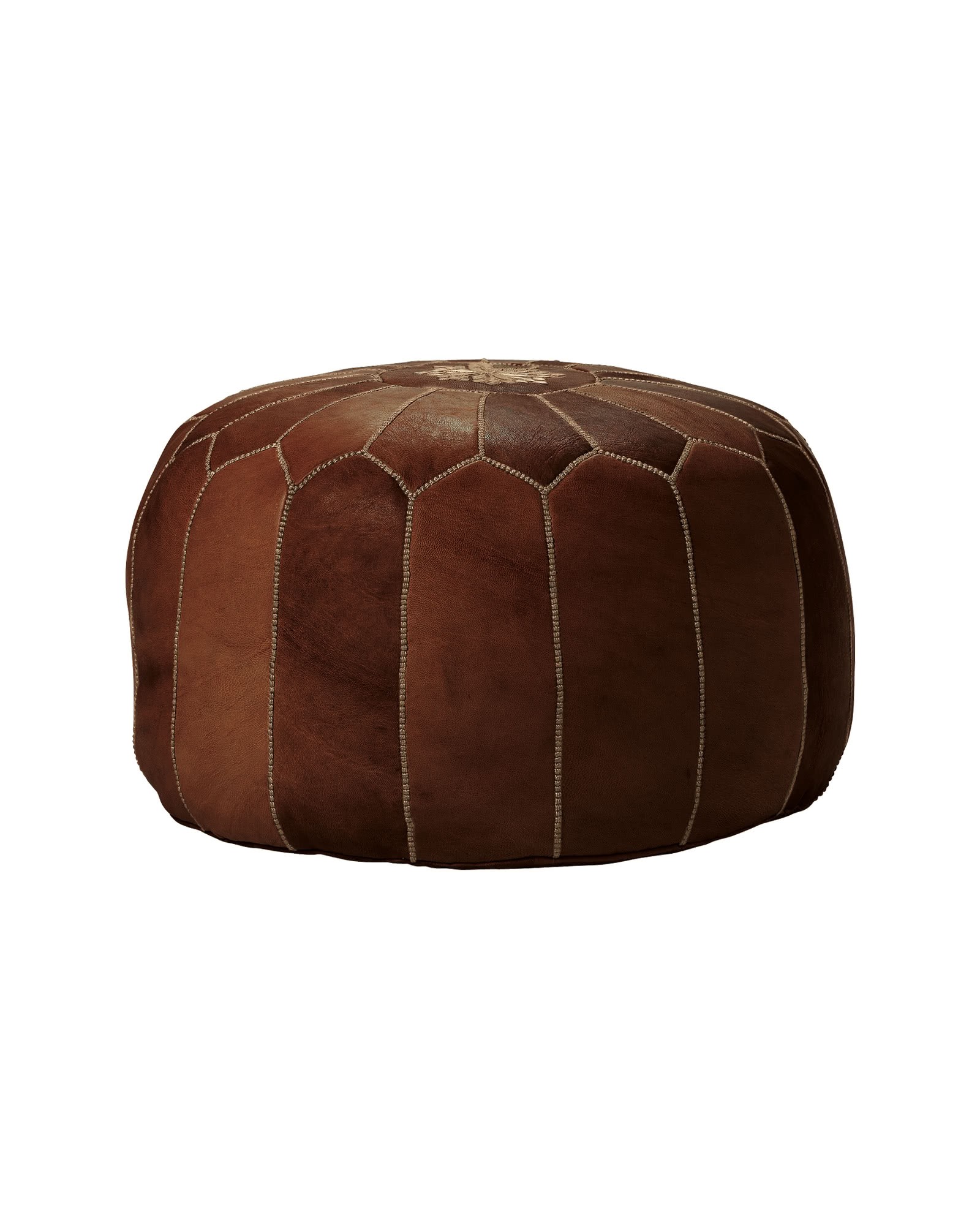 Moroccan Leather Pouf | Serena and Lily