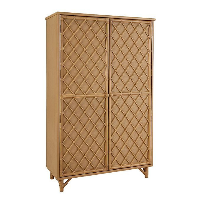 SK Southport Rattan Wardrobe Storage Cabinet | Ballard Designs, Inc.