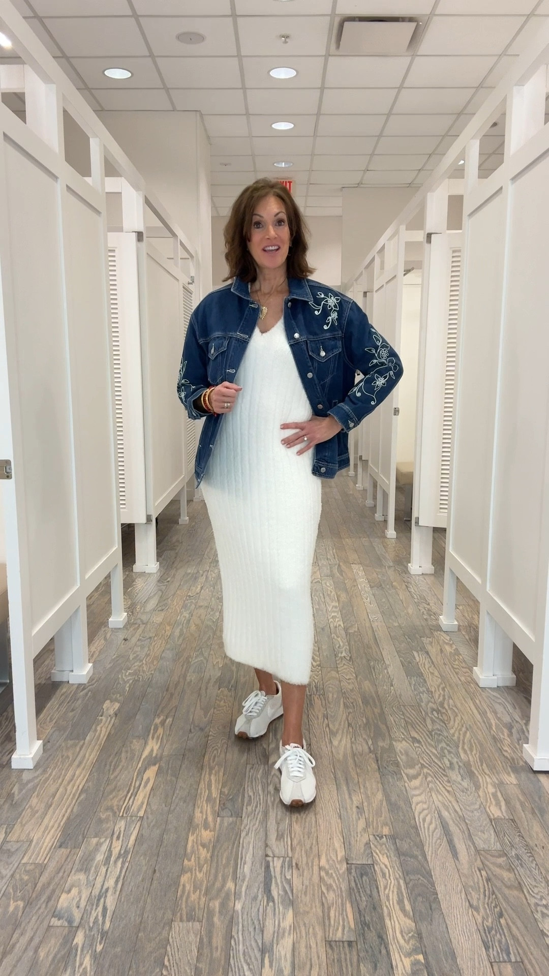 Unfortunately, the denim jacket is not online yet, but check your local store. It is available online. I will link it.

Teddy sweater dress size medium 

#LTKTravel #LTKMidsize #LTKTall