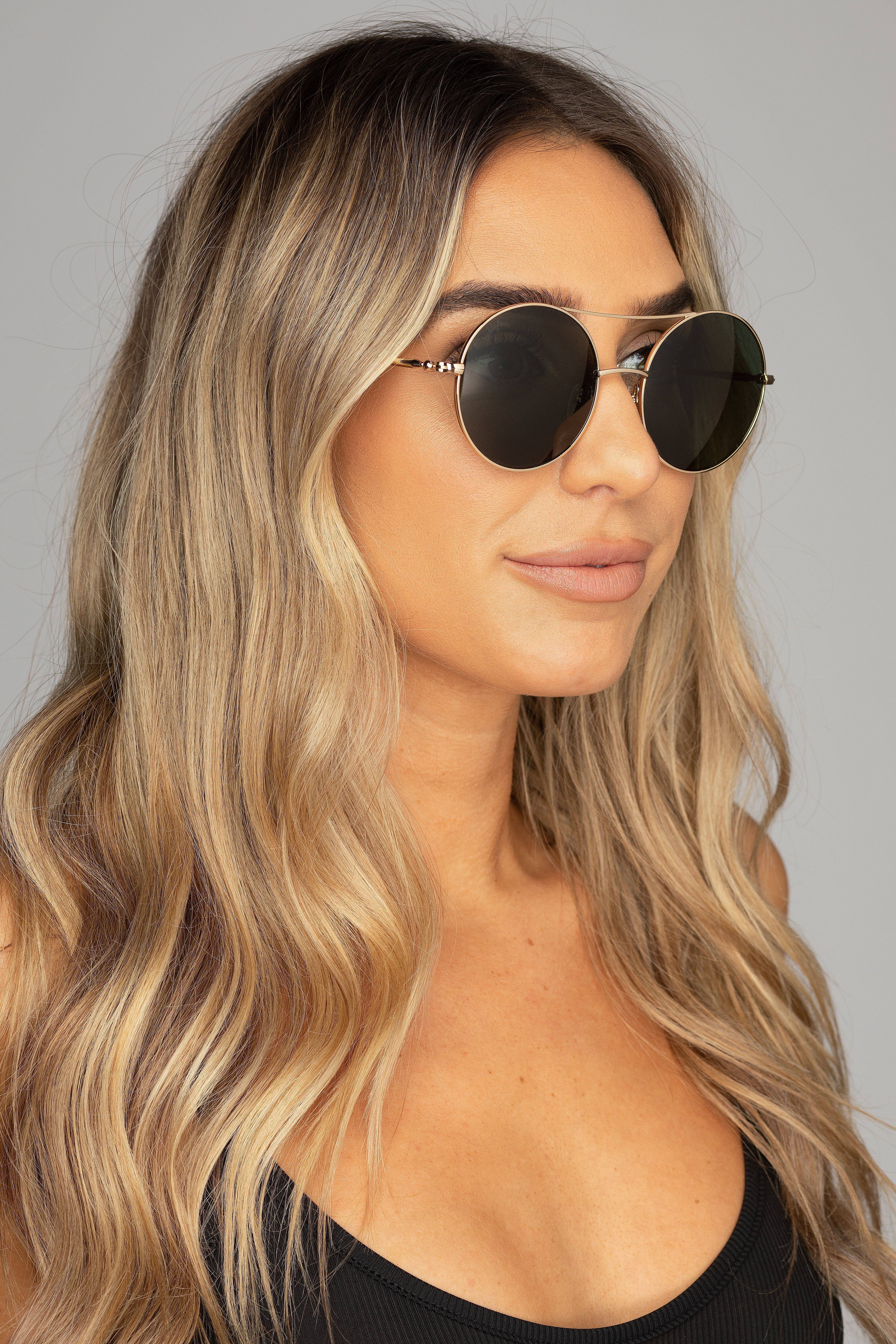 Capri Round Double Bridge Sunglasses - Brown | BuddyLove