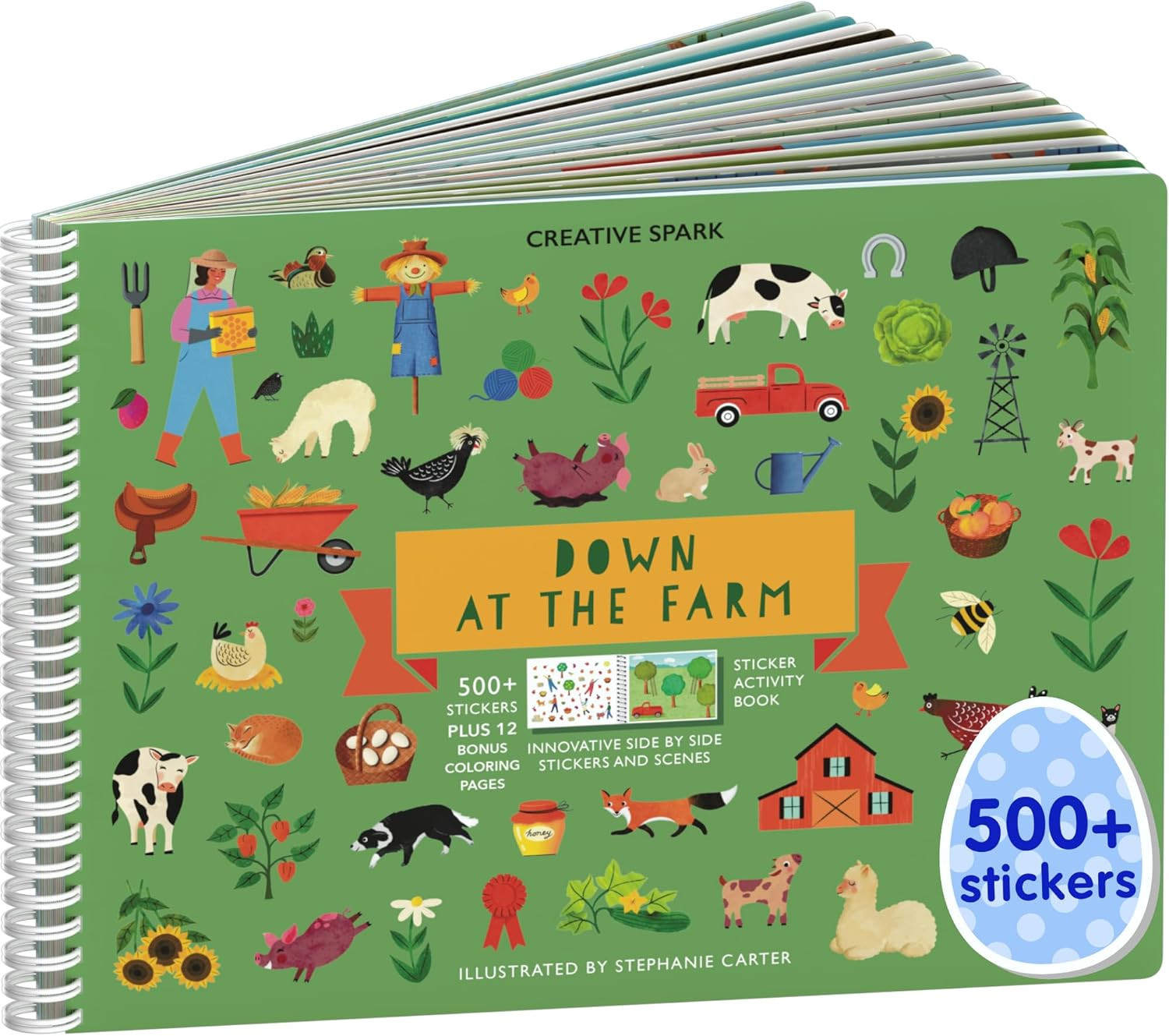 Cupkin Farm Animal Sticker Book Activity for Kids, Toddler Airplane Travel Essentials, 500+ Horse... | Amazon (US)
