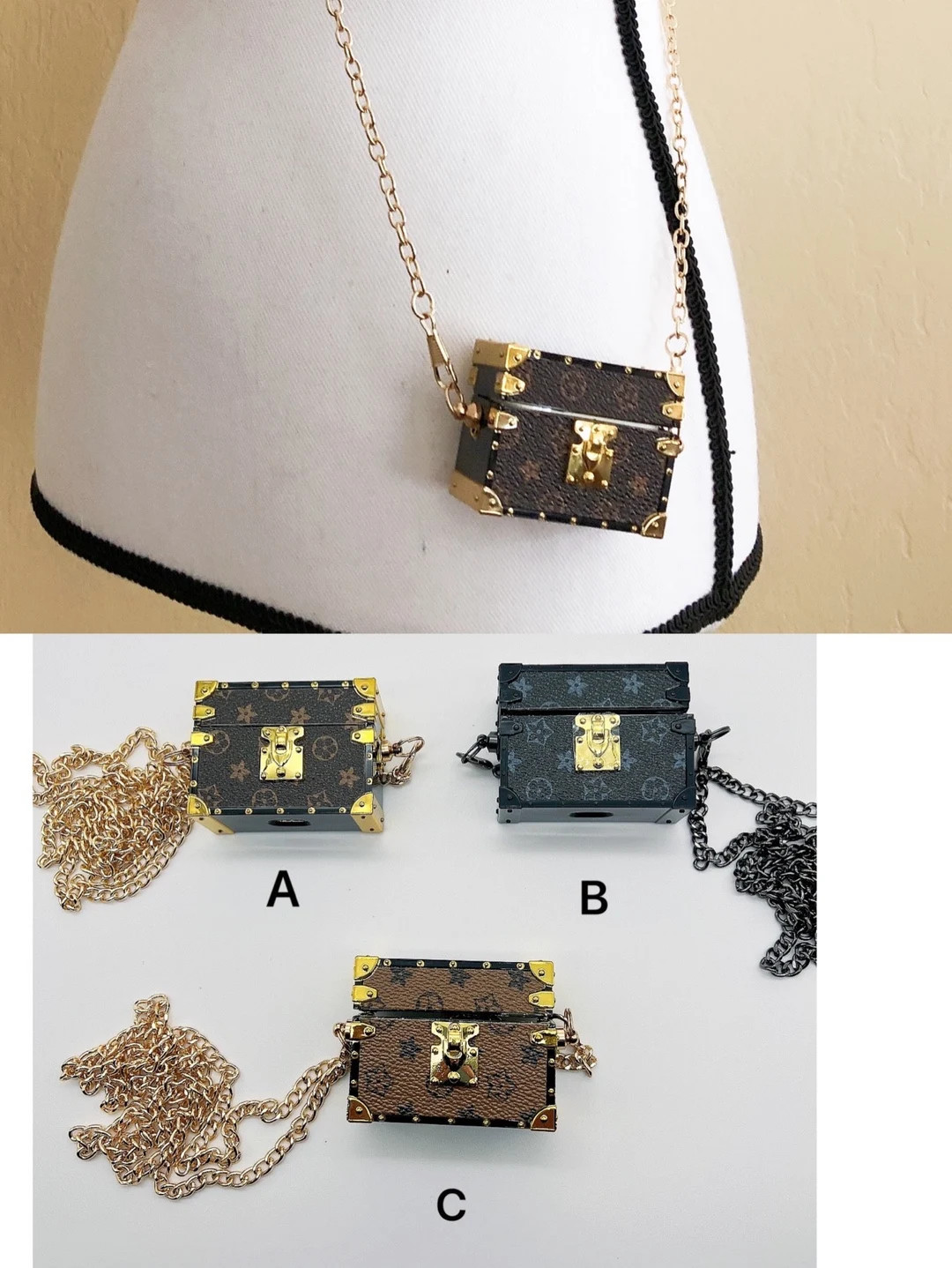 Apple Airpods Pro Case With Gold-tone or Black Chain Crossbody - Etsy | Etsy (US)