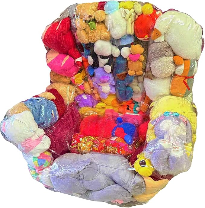 Clear Stuffed Animal Bean Bag Chair Cover for Kids, 35.4x23.6x31.5 in Waterproof PVC Plush Toys S... | Amazon (US)