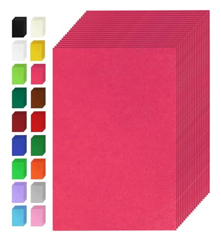 Fuchsia Felt Fabric Sheets 20 Pcs 7" X 11", 1mm Thick Assorted Color Sewing Crafts Felt for DIY Patchwork Art Projects Party & Holiday Decoration | Amazon (US)