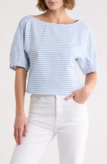 Boat Neck Barrel Sleeve Top | Nordstrom Rack