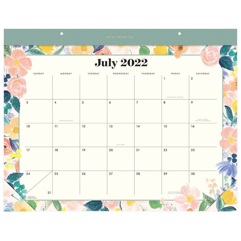 2022-23 Academic Desk Pad Calendar Watercolor Floral - Rifle Paper Co. for Cambridge | Target