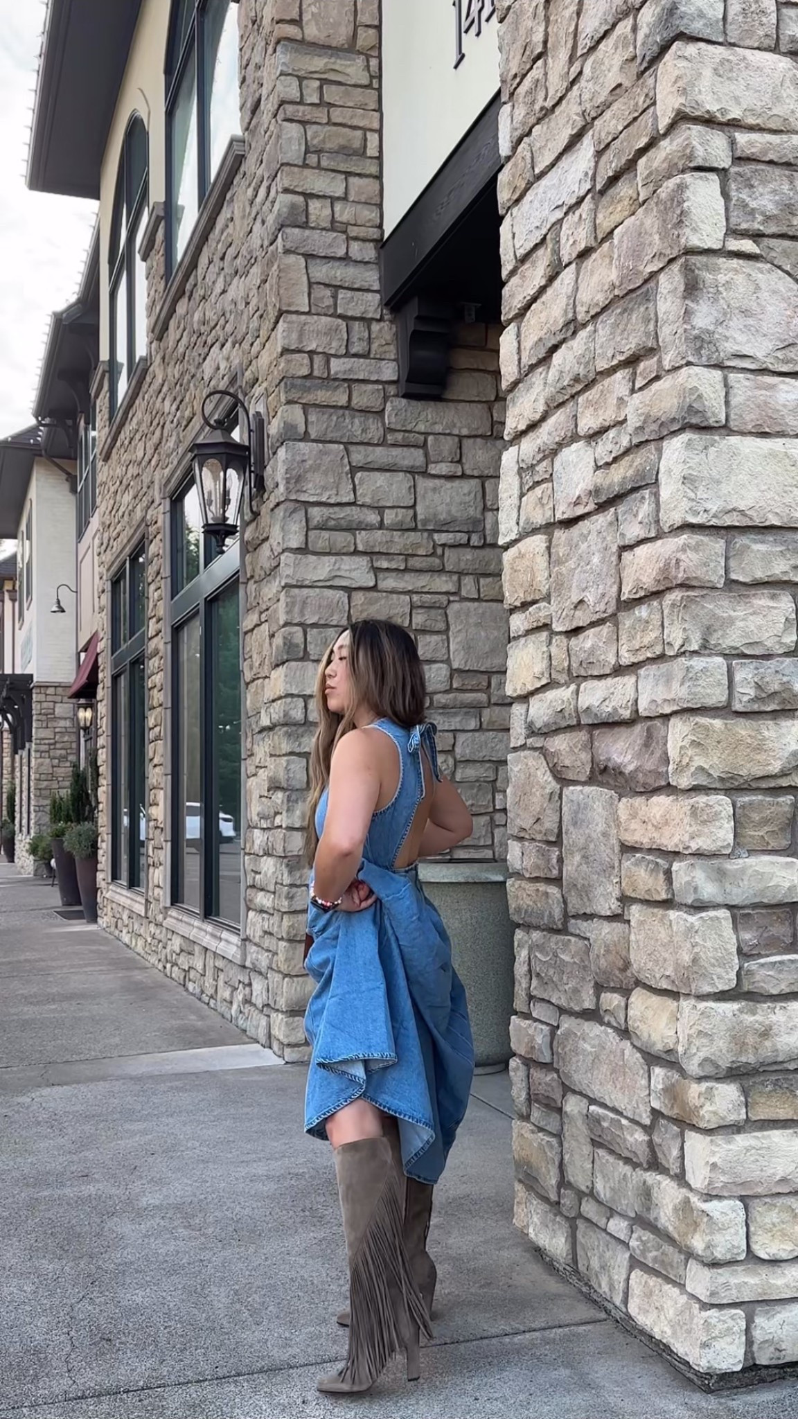 Fitted dress denim H&M fall style trends elevated casual dolce vita fringe boots 

#LTKShoeCrush #LTKMidsize #LTKParties