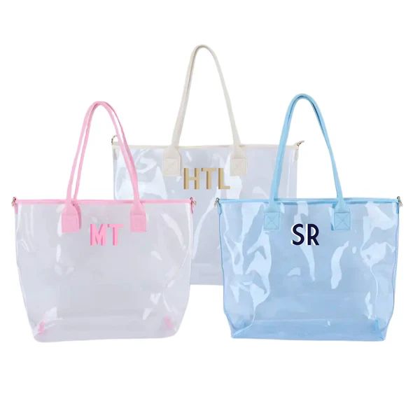 Monogrammed Clear Tote Bag | Sprinkled With Pink