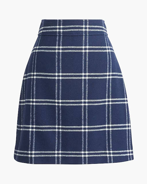 Plaid wool-blend A-line mini skirt | J.Crew Factory