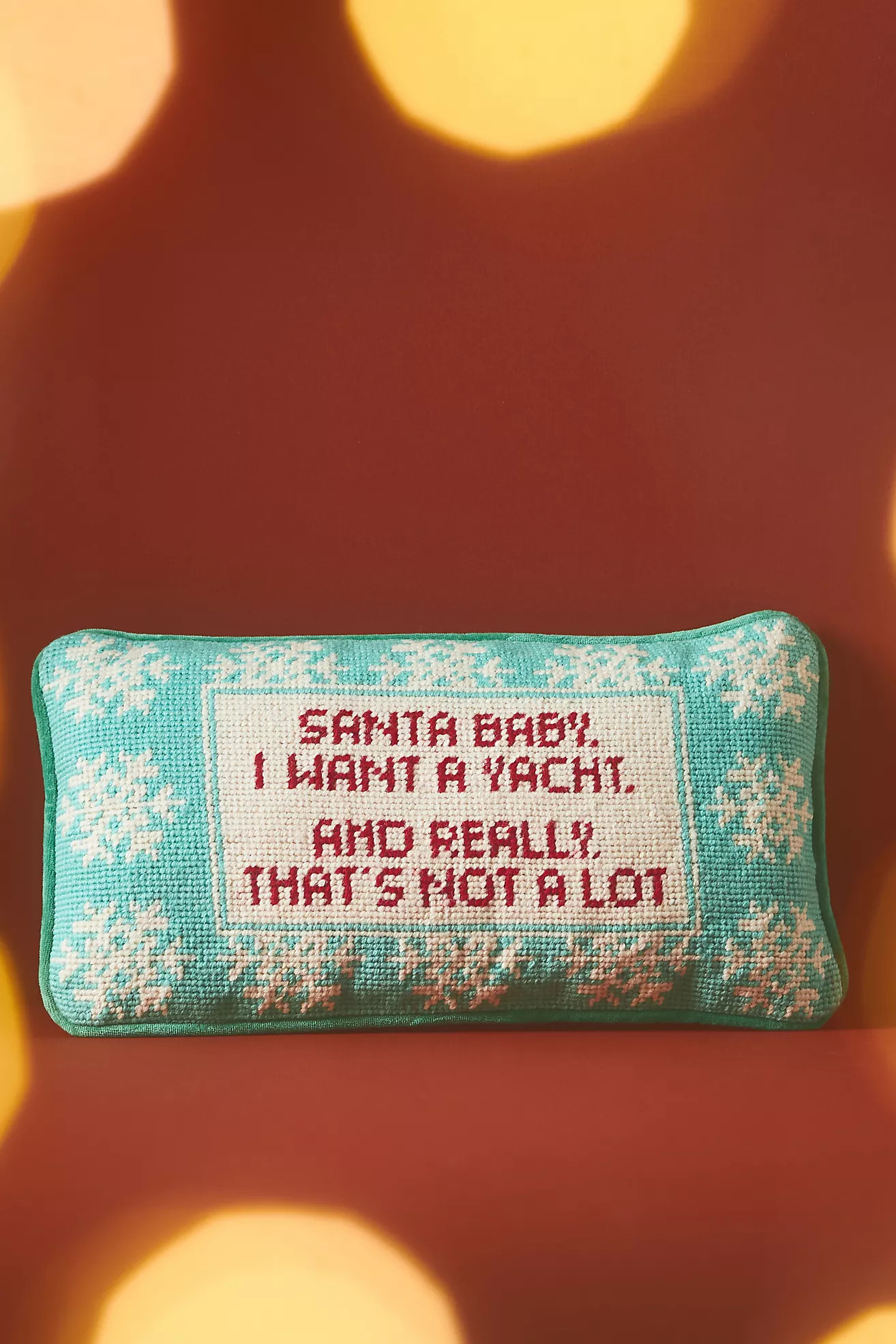 Furbish Studio Holiday Petite Needlepoint Pillow | Anthropologie (US)