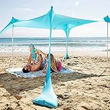 Amazon.com: SUN NINJA Pop Up Beach Tent Sun Shelter UPF50+ with Sand Shovel, Ground Pegs and Stab... | Amazon (US)