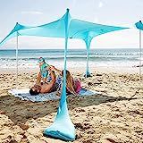 Amazon.com: SUN NINJA Pop Up Beach Tent Sun Shelter UPF50+ with Sand Shovel, Ground Pegs and Stab... | Amazon (US)