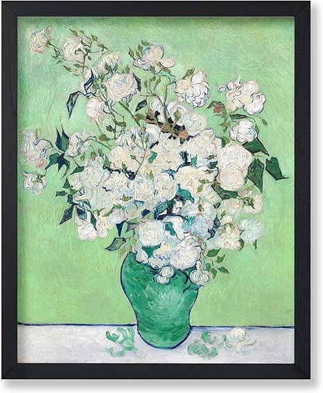 Poster Master Vintage Van Gogh Poster - White Roses in Green Vase Painting Print - Expressionism ... | Amazon (US)