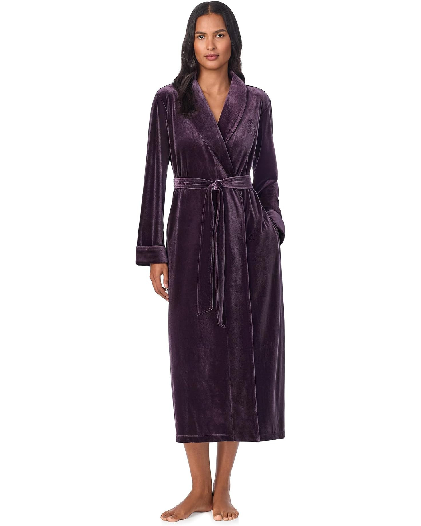 Velvet Long Shawl Collar Robe | Zappos