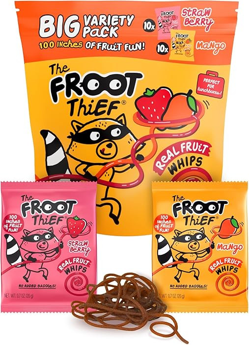 The FROOT Thief Real Fruit Snack Whips BIG Variety Pack, Nut Free, Individual Bags for Kids Schoo... | Amazon (US)