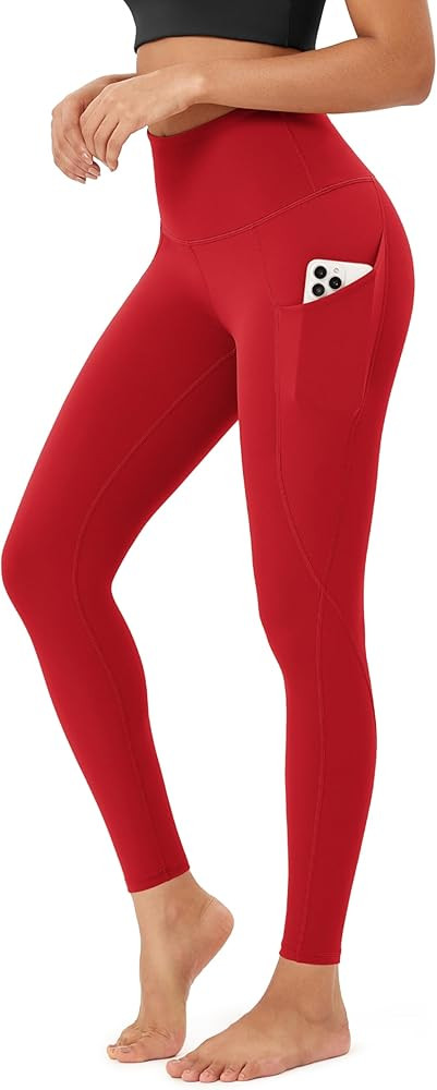 ODODOS Women's High Waisted Yoga Leggings with Pockets, Tummy Control Non See Through Workout Ath... | Amazon (US)
