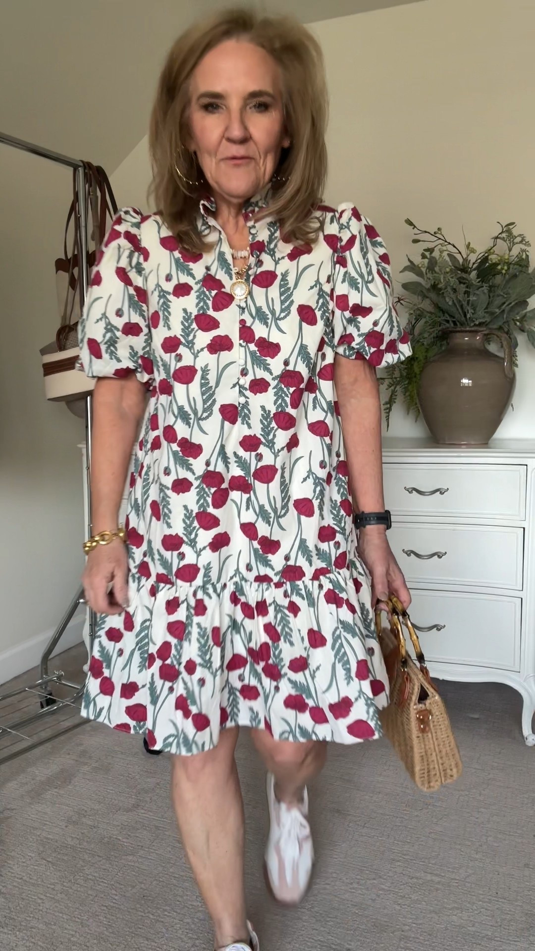 I love this print! The prettiest Tuckernuck dress for everyday or dress up with heels. 
Wearing a medium. 

Blousy sneakers true to size and comfy! Perfect for European travel too. 

Grab a thigh society cooling short for underneath! 

#LTKOver40 #LTKPetite #LTKSummerEdit