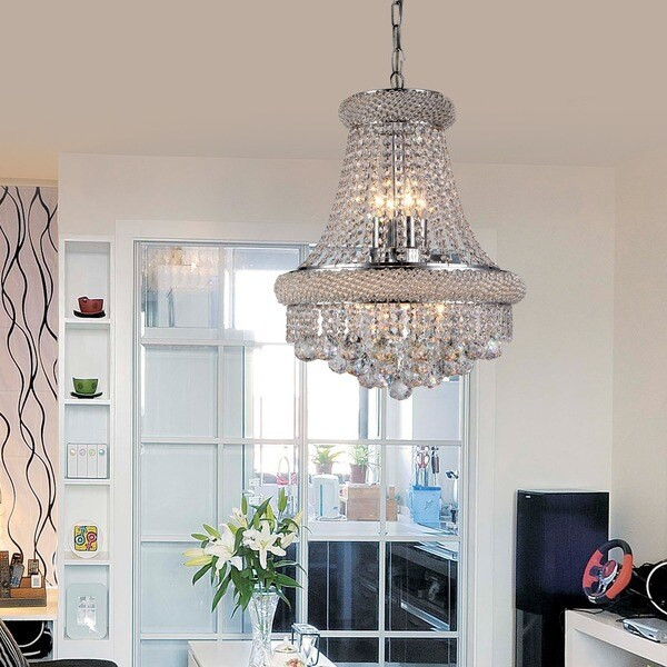 Gumamela 8-light Crystal 20-inch Chrome Chandelier | Bed Bath & Beyond