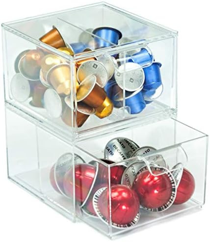 ImpiriLux Stackable Kitchen and Bathroom Acrylic Drawer Organizer | Set of Two Drawers (Drawers w... | Amazon (US)