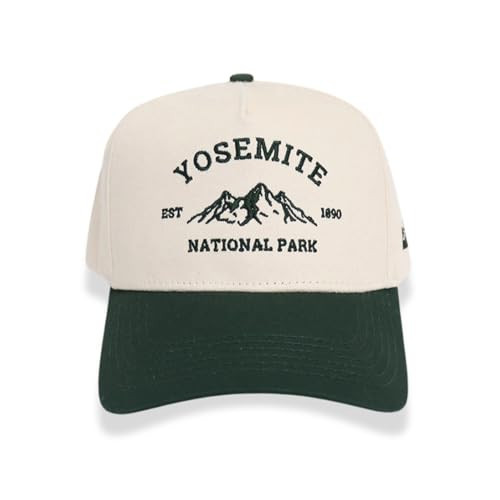 Venture Co. Yosemite National Park Hat Two-Toned Cap, Vintage Style, Cream and Green | Amazon (US)