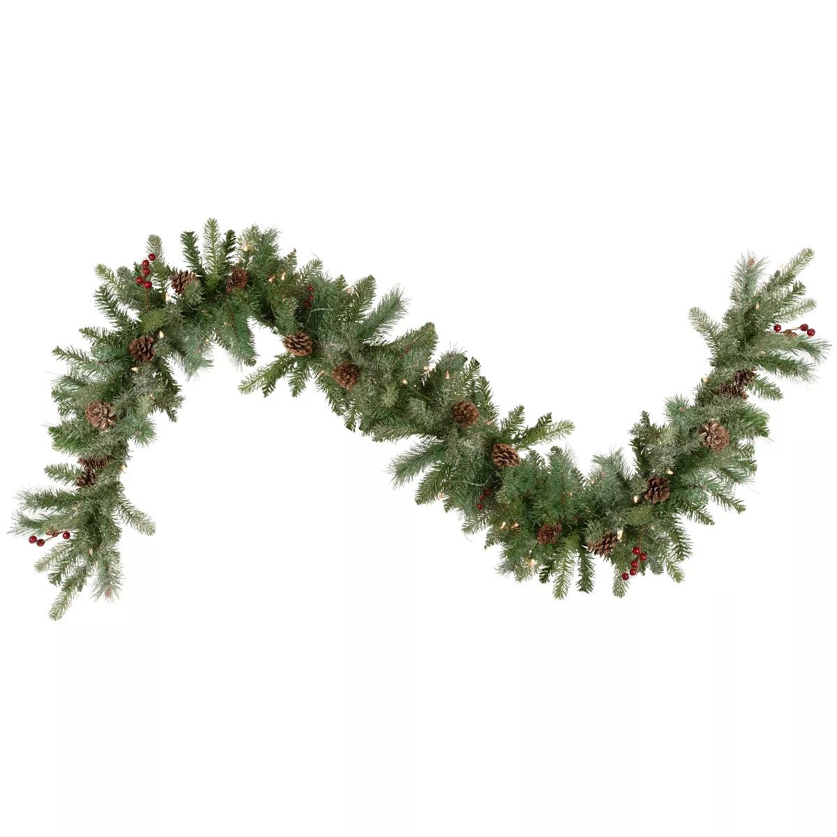 Northlight 9' x 12 Pre-Lit Snowy Waterloo Pine Artificial Christmas Garland - Clear Lights | Target