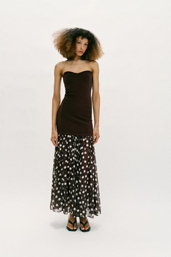 COMBINATION POLKA DOT DRESS | Zara US