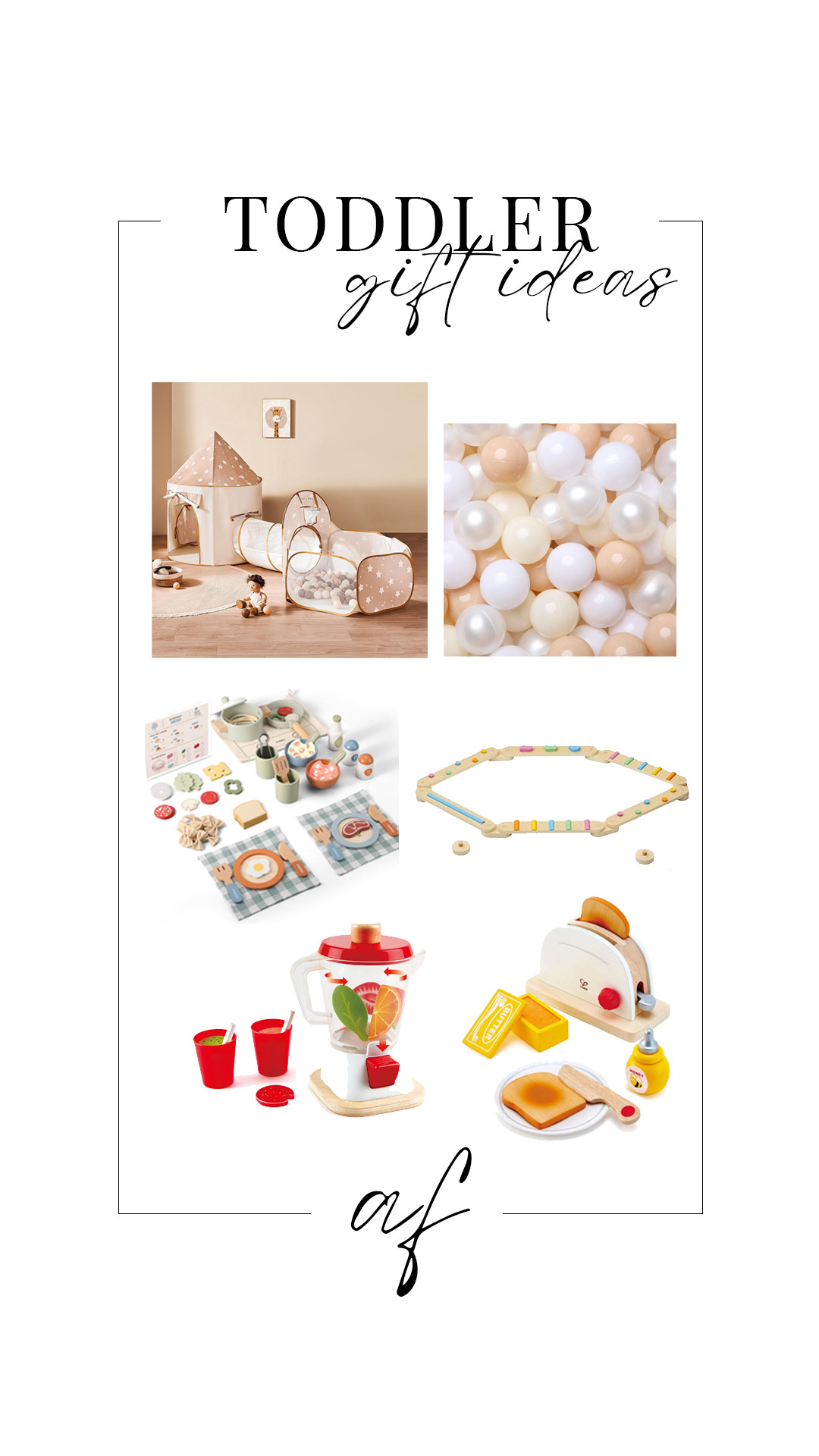 Toddler gift ideas for boys and girls!

Our daughter already had a play kitchen recently passed down from her brothers so we got her some new dishes/food/appliances to use with it.

She also loves this play tent/tunnel that we got her and the balance beams!!

 

 

#LTKBaby #LTKKids #LTKFamily