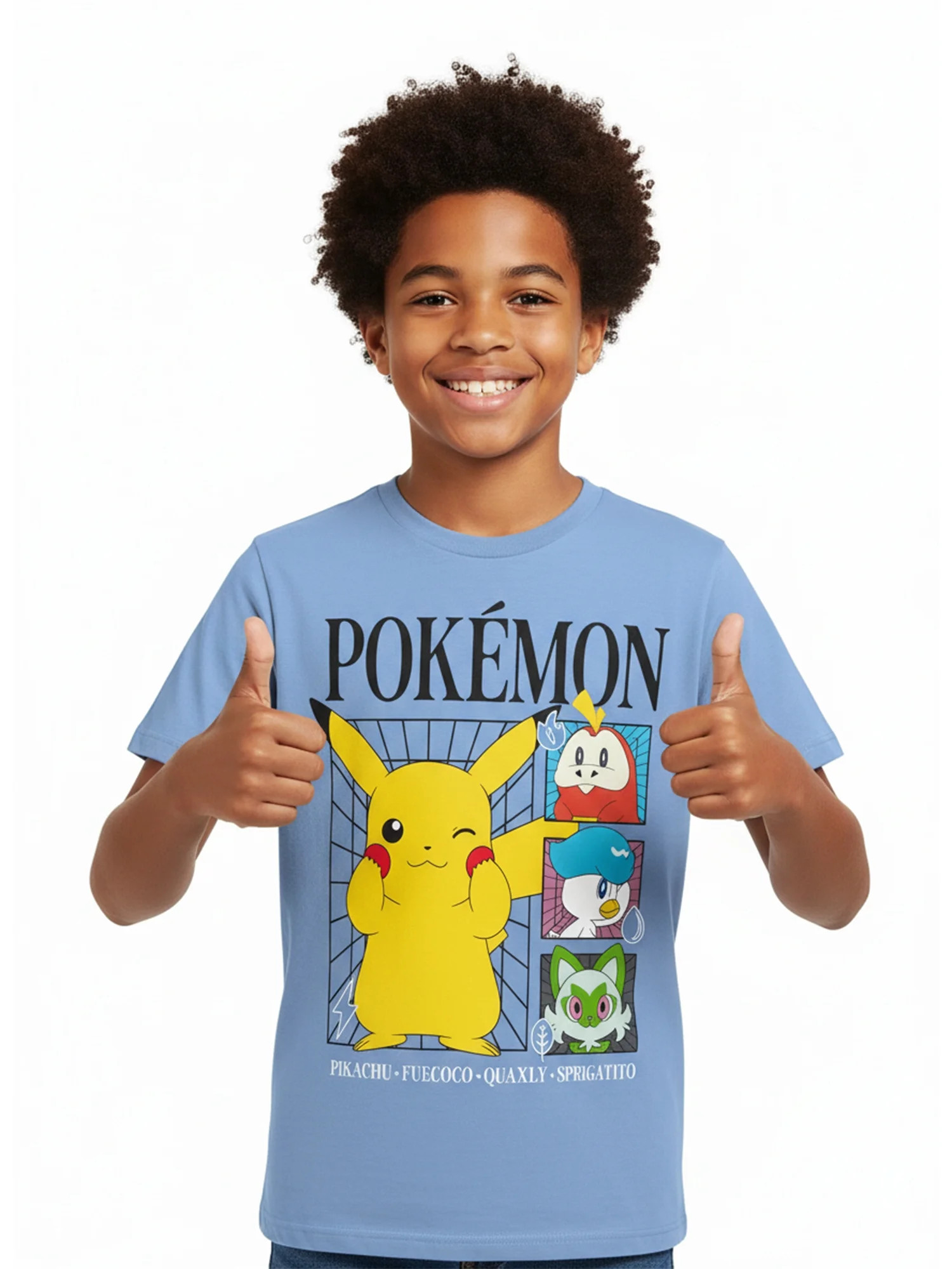Pok\u00e9mon, Boys' & Big Boys', Paldea Grid, Short Sleeve, Graphic Tee, Sizes 4-18 - Walmart.com | Walmart (US)