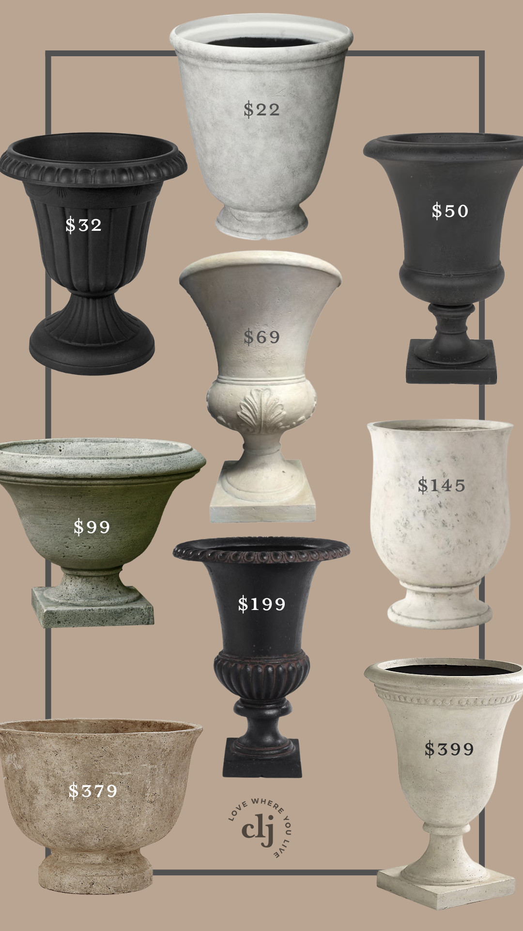 Urn Planters For Every Budget 

 #LTKSeasonal #LTKFindsUnder50 #LTKFindsUnder100