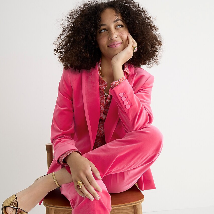 Collection Willa blazer in tipped stretch velvet | J. Crew US
