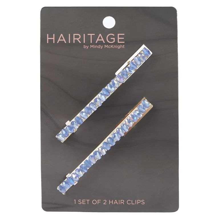 Hairitage Beaded Hair Clips – Slate Blue, 2PC - Walmart.com | Walmart (US)