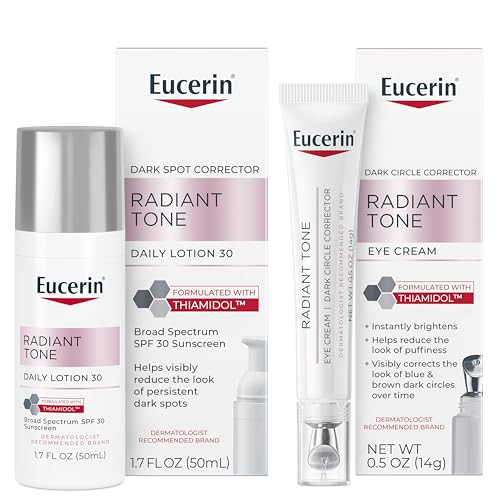 Eucerin Radiant Tone Daily Face Lotion with SPF 30, Dark Spot Corrector with Thiamidol + Eucerin Radiant Tone Eye Cream Dark Circle Corrector, Eye Brightening Cream with Thiamidol and Hyaluronic Acid | Amazon (US)