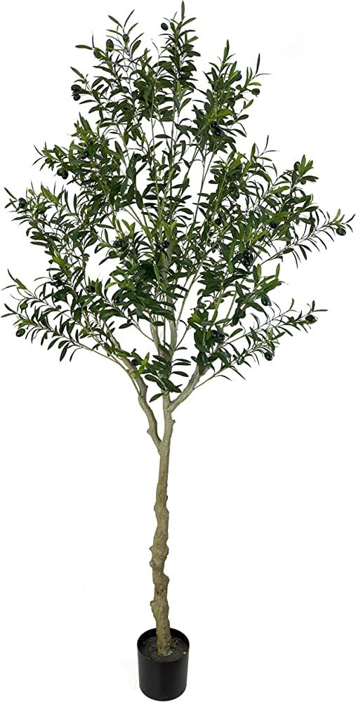 VIGGDA Artificial Tree Faux Olive Tree 7ft(82in,2198leaves) Tall Fake Olive Plant in Pot Fake Sil... | Amazon (US)