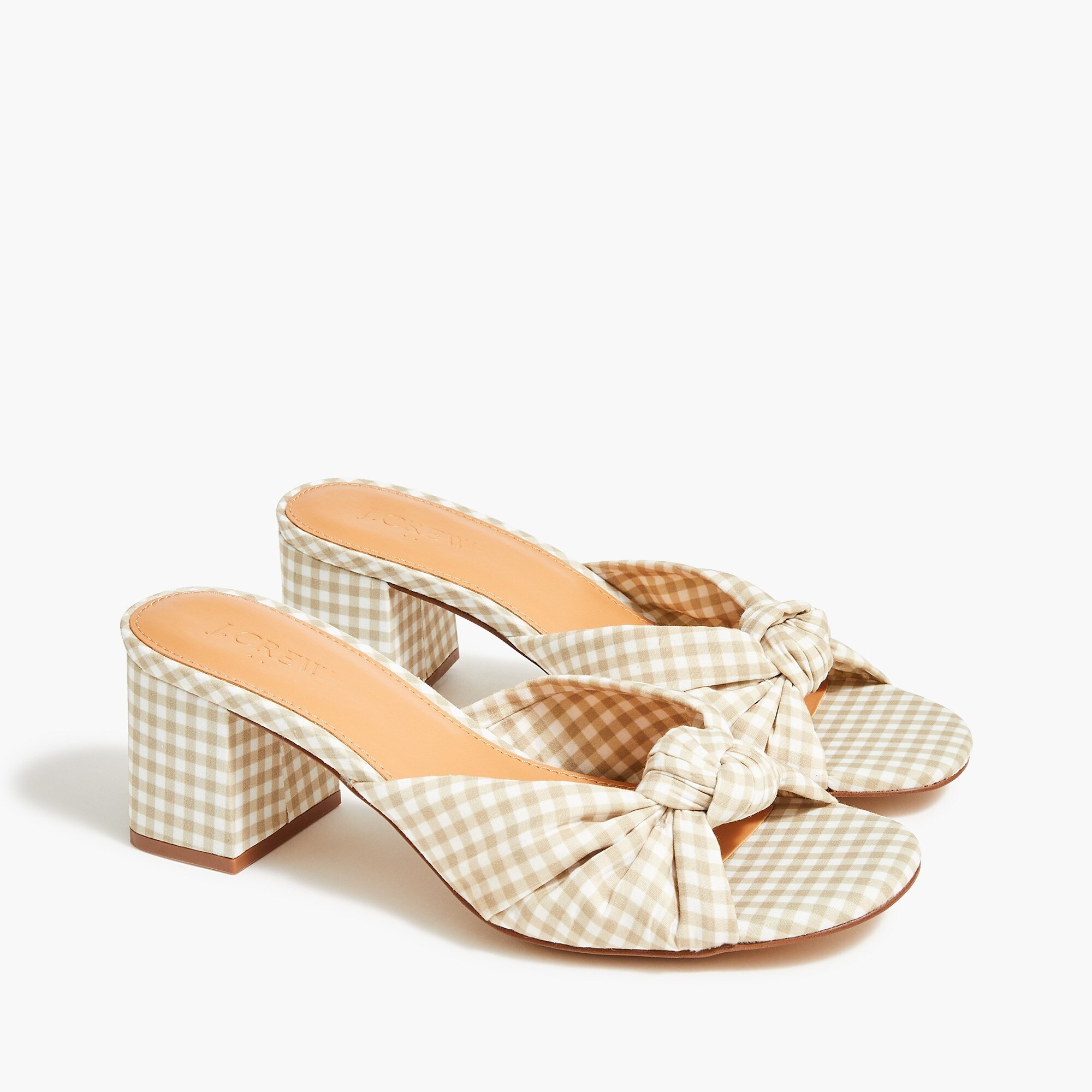 Printed knot block-heel sandals | J.Crew Factory