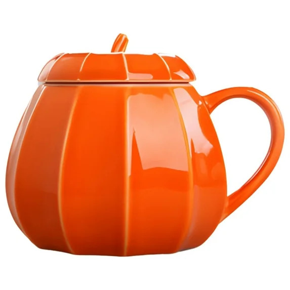 Fall Pumpkin Mug with Lid, Ceramic Halloween Mug, 300 ml/10.1 oz Capacity, Ideal for Thanksgiving... | Walmart (US)