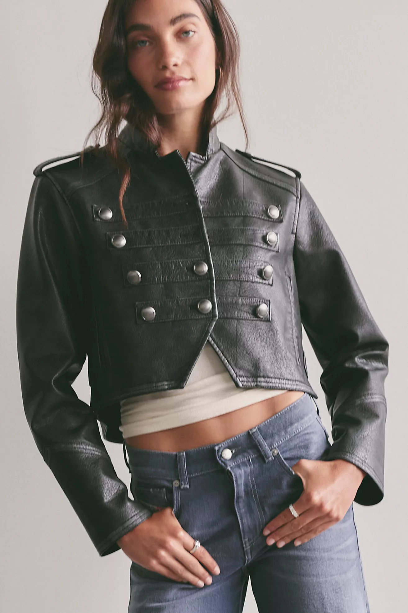 Ryland Vegan Leather Band Jacket | Free People (Global - UK&FR Excluded)