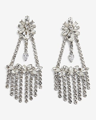 Rhinestone Embellished Chandelier Drop Earrings | Express