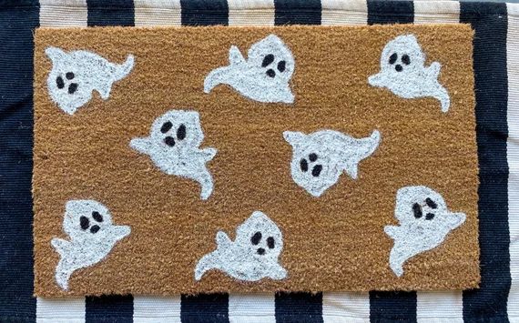 Ghost doormat  Halloween doormat  Halloween decor  spooky | Etsy | Etsy (US)