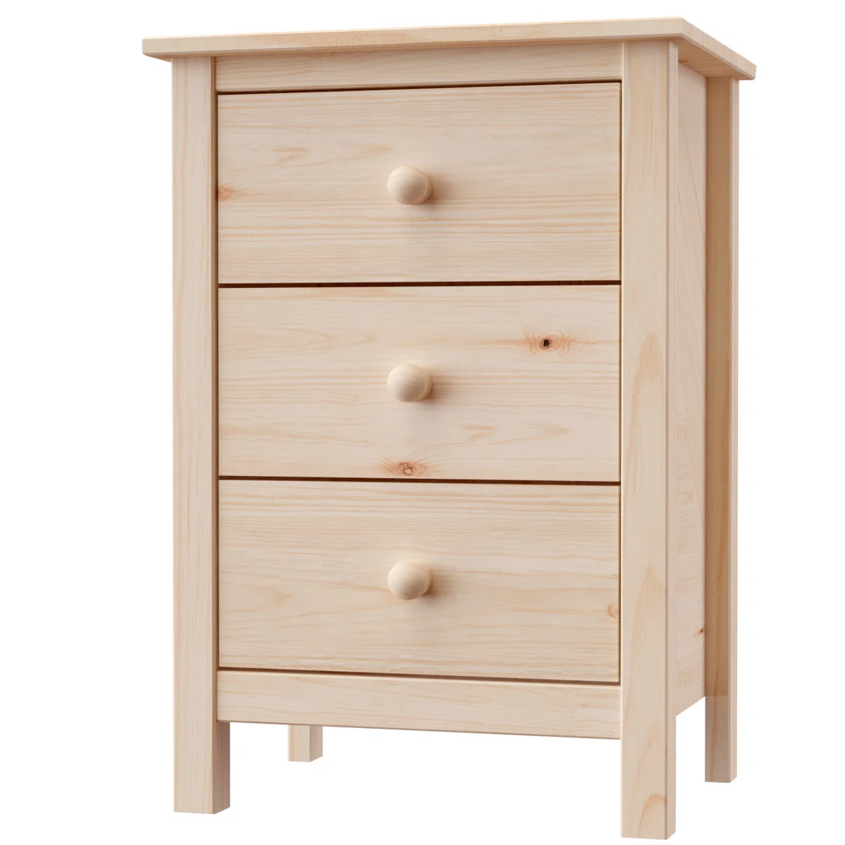 Creath Solid Pine Extra-Tall Nightstand with 3 Deep Drawers for Ample Storage by | Wayfair North America