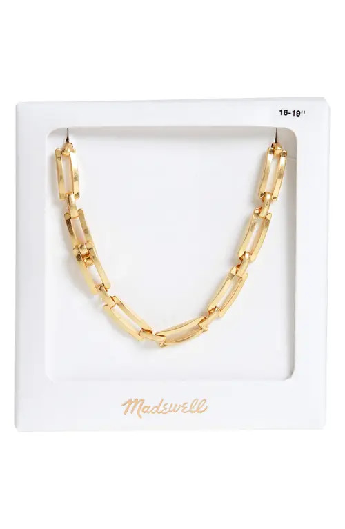 Madewell Rectangular Chain Necklace Gift Box in Vintage Gold at Nordstrom | Nordstrom
